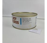 Filete de Ventresca de Atún 250 gr - El Rey de Oros - Ofrece la parte jugosa y del atún - Textura suave y sabor delicado - Conservado en aceite de girasol realza su sabor natural.