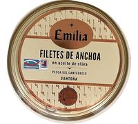 Filetes de Anchoa del Cantábrico en Aceite de Oliva Emilia Serie Oro 180 g - Lata Gourmet de Santoña