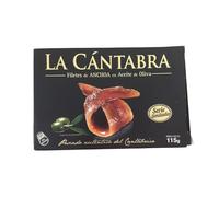 Filetes de Anchoa en Aceite de Oliva LA CÁNTABRA 115 g - Anchoas del Cantábrico Premium, Selección Artesanal, Sabor Intenso y Textura Delicada