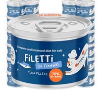 Filetes de atún al 70% | Comida húmeda para gatos sin granos con omega 3 y 6 | Cajas de gato 36 x 70 g naturales | Comida para gatos completa sin cereales | Fabricado en Italia | Hygge Cat