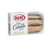 Filetes de Caballa en Aceite de Oliva DANI 125g - Conserva Gourmet de Caballa Seleccionada sin Piel ni Espinas, Rica en Omega 3, Receta Saludable Lista para Consumir