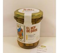 Filetes de Caballa en aceite de oliva - Rey de Oros - Tarro de cristal con capacidad de 237 gr - Producido de forma artesanal - Un producto con aceite de oliva - Producto de Andalucía.