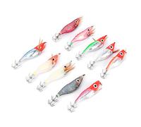 FILFEEL 10 Uds. De Aguja Luminosa para Calamar con Cebo para Camarones, Señuelos De Pesca Artificiales De para Pescadores