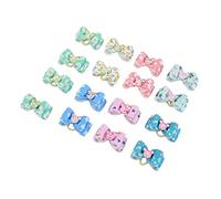 FILFEEL 16 Lazos para el Pelo de con Estampado Floral Multicolor con Bandas de Goma para Cachorros, Gatos y Animales Pequeños