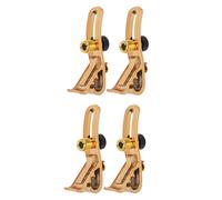 FILFEEL Abrazadera de Micrófono Dorada, Paquete de 4 - Montaje de Rosca de 5/8 Pulgadas para Micrófonos Snare y Tom, PC a Prueba de Golpes + Construcción de Metal, Soporte para Micrófono de Estudio