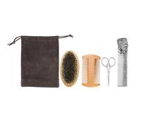 Filfeel Aceites Cuidado para Barba Kit 4pcs,Cepillo de barba, peine de acero inoxidable, tijeras, peine largo,Profesional solo para hombres