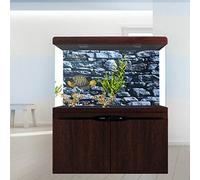 FILFEEL Adhesivo Decorativo de Fondo de PVC para Peces de Acuario, Pintura Colorida para Muros de Piedra, Fácil Aplicación con Variedad de Tamaños (122 * 50CM)
