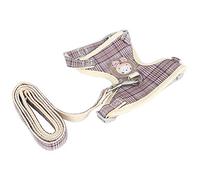 FILFEEL Arnés para Gato Perdido con Correa, Chaleco en Forma de I a Prueba de Escapes para Caminar, Patrón de Cuadros (1,5 cm (Adecuado para 7-16 Libras))