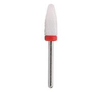 FILFEEL Broca para Uñas, Fresa Giratoria de Cerámica con Forma de Cabeza de Maíz para Trabajos de Uñas, Portátil Liviana con Rayas que Se Cruzan para Pulir y Remodelar (Rectificado fino F caja roja)