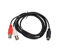 FILFEEL Cable Divisor en Y DIN de 4 Pines a 2 BNC Hembra, PVC de 0,5 M Y Diseño Flexible para Vídeo Aplicaciones
