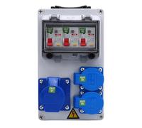 FILFEEL Caja de Distribución Exterior Mm Caja de Toma de Corriente Portátil de 3 Pines con Clasificación IP67 de 16 A con RCD para Sitios de Construcción, Talleres y Uso Industrial