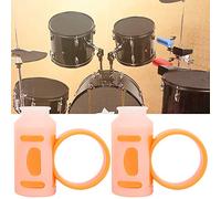 FILFEEL Clamp/Holder de Control de Baterista para Baquetas, Controlador de Dedo Deslizante y Herramienta Giratoria para Principiantes (Blanco Naranja)