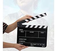 FILFEEL Claqueta Acrílica de Escena de Director para Cineastas con Bolígrafo y Elegante Accesorio de Producción (Pizarra Blanca y Negra PAV1BBE)