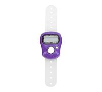 FILFEEL Contador de Dedos, Contador de Cuenta Manual LCD de 5 Dígitos con Botón Reiniciable y Cinturón de Silicona Ajustable, para Orar, Caminar, Deportes, Contar (Purple)