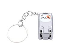 FILFEEL Cortaúñas Plegable de Acero Inoxidable para Gatos con Llavero para Viajes, Mini Cuidado de Uñas Portátil para Oficina en Casa (SILVER)