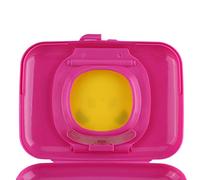 FILFEEL Dispensador de Toallitas Húmedas para Viajes Al Aire Libre para Bebés con Correa Portátil en Lindo Rosa y Amarillo (Caja Rosa Roja)