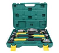 FILFEEL Duty 7PCS Kit de Reparación de Carrocería de Automóvil Juego de Herramientas de Plataforma Rodante y Martillo de Acero Al Carbono con Caja de Herramientas para Reparaciones de Automóviles y