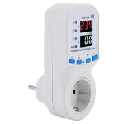 FILFEEL Enchufe Protector de Corriente de Voltaje - Protector de sobre/bajo Voltaje y Sobrecorriente de -16 A con Pantalla LED, Retardo de 5 A 300 S, para Refrigeradores, Calentadores