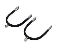 FILFEEL Espuelas de Caballo para Jinetes Ecuestres - Espuelas de Acero Inoxidable con Correas de Cuero Envueltas a Mano, Cabeza de Paleta Redonda para Indicaciones Humanas, Aptas para Hombres y (L)