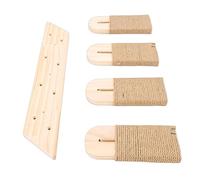 FILFEEL Estante de Escalada para Gatos Montado en la Pared - Escalera de Madera para Gatos de 4 Escalones con Cuerda de Cáñamo para Rascarse y Hacer Ejercicio - Árbol Vertical para Que Ahorra