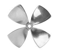 FILFEEL Hélice para Barco RC - 80 Mm de Diámetro 4 - Hélice de Acero Inoxidable para Barcos RC de Agua Dulce y Salada, Mecanizado CNC 316 SS con Orificio de Eje de 5 Mm, Modelo Marino de Alto Empuje
