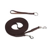 FILFEEL Hilo de Estocada para Caballos de Primera Calidad con Hebilla Giratoria de Acero Inoxidable - Cuerda de Entrenamiento de 3 Metros de Piel de Vaca y Correas para Lanzarse, Caminar, Trabajar