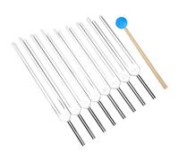 FILFEEL Juego de 8 Diapasones de Longitud Extendida, Martillo de Diapasón, Martillo Acústico, Curativo de Sonido para Terapia de Sonido, Mejora el Enfoque del Sueño, Claridad