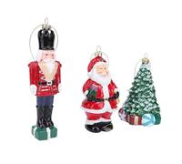 FILFEEL Juego de Adornos Navideños para Colgar - Soldado de Papá Noel y Decoraciones de árbol Festivo para árbol de Navidad, Puerta, Ventana y Pared - Decoración de Fiesta Navideña de ABS, Decoración