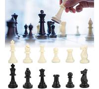 FILFEEL Juego de Ajedrez Internacional de Plástico PP con King de 95 Mm, para Edades, Portátil y para Divertirse y Aprender (No Incluye Tablero de ajedrez)