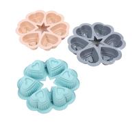 FILFEEL Juego de Bandejas para Hornear de Silicona en Forma de Corazón, 3 uds. Moldes Flexibles Antiadherentes para Pasteles y Muffins para Panadero Casero