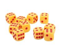FILFEEL Juego de Dados de Esquina Redondeada de 20 Piezas de 16 Mm para Juegos de Mesa, Aprendizaje Divertido de Matemáticas y Niños, Amarillo con Puntos Rojos (Puntos Rojos Amarillos)
