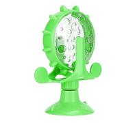FILFEEL Juguete Educativo Interactivo para Gatos ABS con Fuga de Alimentos y Rotación de 360° - Diseño de Molino de Viento Multifuncional en Azul (Green)