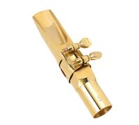 FILFEEL Kit de Boquilla para Saxofón - Boquilla de Metal de Latón con Llave B Plana Tipo 5 con Parches y Juntas para Saxofonistas Profesionales y Principiantes