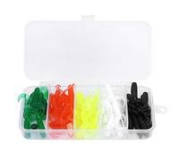 FILFEEL Kit de Cebos de Pesca de Goma Suave de Doble Cola, 50 Uds., 5 Colores para Lubina, Cabeza de Serpiente y Más