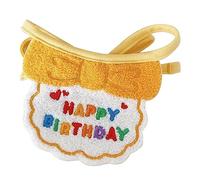 FILFEEL Lindos Baberos y Sombreros para Perros y Gatos, Accesorios Divertidos para Fiestas de Cumpleaños, Diseño de Lana para Fotografía Uso Diario (Babero Gorro Amarillo)