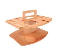 FILFEEL Mesa de Picnic de Madera para Exteriores con Soporte de Vidrio, Bandeja de Picnic Portátil para un Fácil Montaje