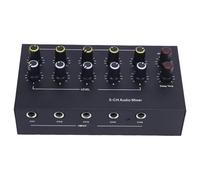 FILFEEL Mezclador Expansor de Entrada de Instrumento de Micrófono de 5 Canales con Reverberación de Retardo, Carcasa de Aleación de Aluminio, Entradas Mono de 6,5 Mm, Consola de Sonido de Carga para