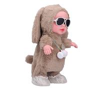 FILFEEL Muñeca de Peluche Realista con Funciones de Música y Baile - Muñeca Eléctrica Interactiva Que Habla y Camina para Niñas (Botella Marrón (Bolsa))