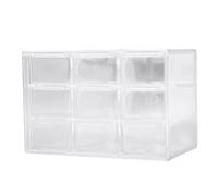 FILFEEL Organizador de Lentes de Contacto de 9 Rejillas, Caja de Almacenamiento de Plástico Transparente con Orificio para Colgar para Lentes Diarios, Pendientes, Pinz (Transparente)
