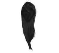 FILFEEL Peluca Negra Larga y Recta para Mujer, Pelo Sintético, Gorro Transpirable, Ajuste Seguro con Aspecto Realista para Fiesta de Disfraces, Uso Diario