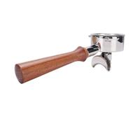 FILFEEL Portafiltro de Doble Boquilla de 58 Mm para Máquina - Portafiltro de café de Acero Inoxidable con Ergonómico de Madera - Reemplazo Universal para y Más
