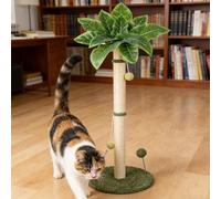 FILFEEL Poste Rascador para Gatos de 25,5 Pulgadas de Alto con Juguete Interactivo - Torre Rascadora de Sisal para Gatos de Tamaños - Rascador Estable de árbol para de Base Ancha para Muebles (Verde