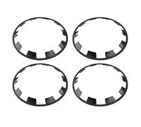 FILFEEL Protectores de Rueda de Coche y Tira Decorativa, Protectores Blancos para Buje de 20 Pulgadas, 4 Uds. (Negro Mate)