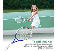 FILFEEL Raqueta de Tenis de Aleación de Aluminio para Entrenamiento de Niños con Diseño Bonito y Ligera para Mejores Prácticas (Blue)