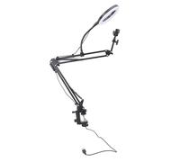 FILFEEL Soporte Aéreo para Teléfono con Luz LED, Abrazadera de Escritorio para Filmación, Belleza y Manualidades