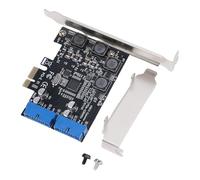 FILFEEL Tarjeta de Expansión PCIe A 2 Puertos USB 3.0 de 19 Pines - Adaptador Interno de Doble Cabezal para Placas Base de Escritorio, Admite 4 Puertos USB 3.0 con Potencia Total de 8 A, Velocidad