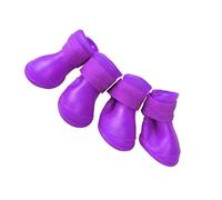 FILFEEL Zapatos para Perros, Botas de Lluvia para Perros Botas para con Suela sin Deslizamiento en Espesas 4 PCS Silicone Skid -Prest Soft Dog Rain Rain (M)