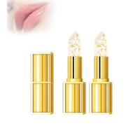 Filgaentrme Lipstick,Hardpointing Remainder Transferproof Crystal Clear Color Changing Lipstick,Beneficial Lip Stain Crystal PH Color Changing Gold Foil Deep Moisturizing For Women (2pcs)