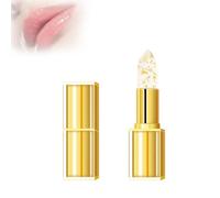Filgaentrme Lipstick,Hardpointing Remainder Transferproof Crystal Clear Color Changing Lipstick,Beneficial Lip Stain Crystal PH Color Changing Gold Foil Deep Moisturizing For Women (1pcs)