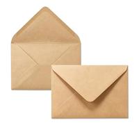 FILINK 100 Sobres Invitaciones Boda - Papel Kraft 110 g/m² - Tamaño B6 (18,5 x 13,5 cm) - Pegamento Húmedo - Sobres sin Ventana, Sobre Boda, Sobres Colores - Sobre Papel Marrón